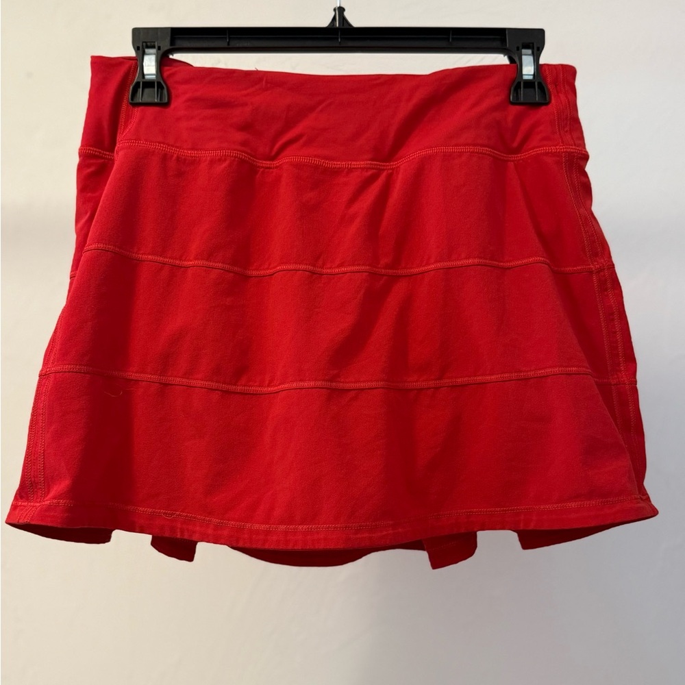Red Lululemon Pace Rival Tennis Skirt